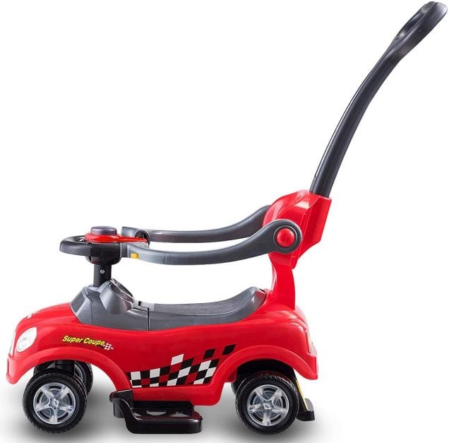 Kids 3 in 1 Ride on Car with Push Handle-Red
