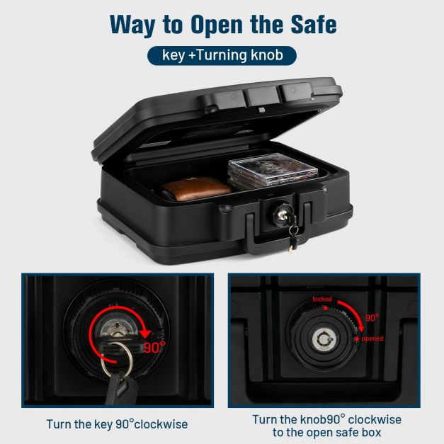 Fire and Water Resistant Portable Lockable Safe Chest
