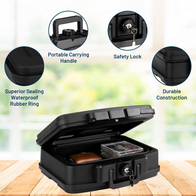 Fire and Water Resistant Portable Lockable Safe Chest