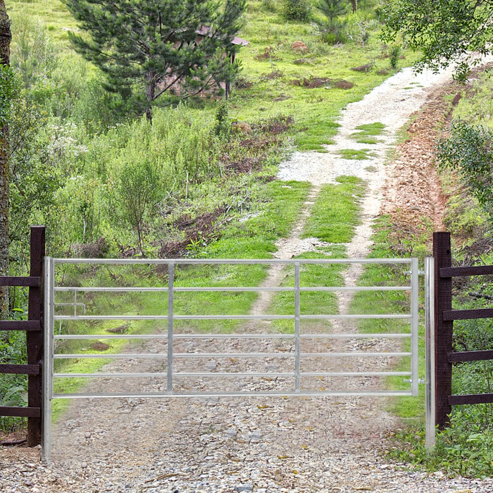4-12FT Durable Galvanized Metal Field Gate