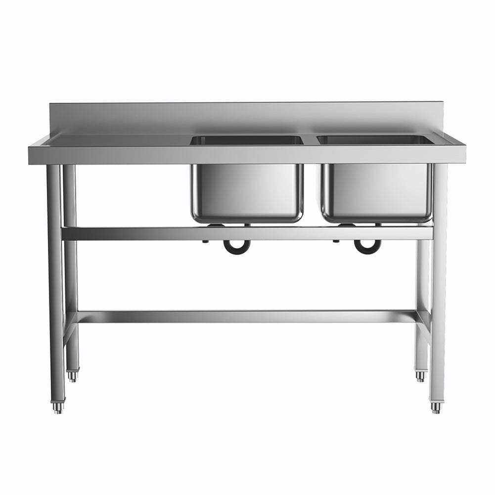 4ft Stainless Steel Kitchen Commercial 3-compartment Sink with Drainboard