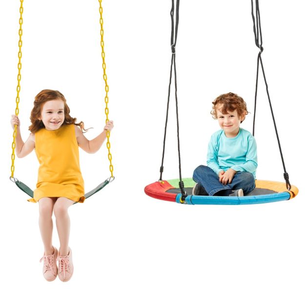 Kids Double Swing Set for Garden Playground