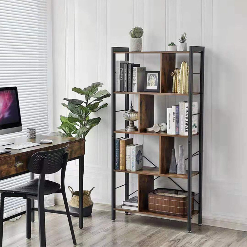 61'' H x 29'' W Steel Bookcase Industrial Bookshelf