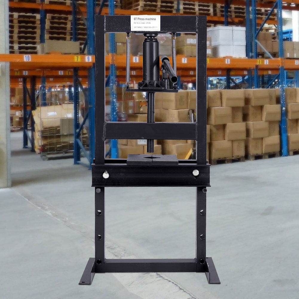 6 Ton Hydraulic H-Frame Shop Press Adjustable Working Table