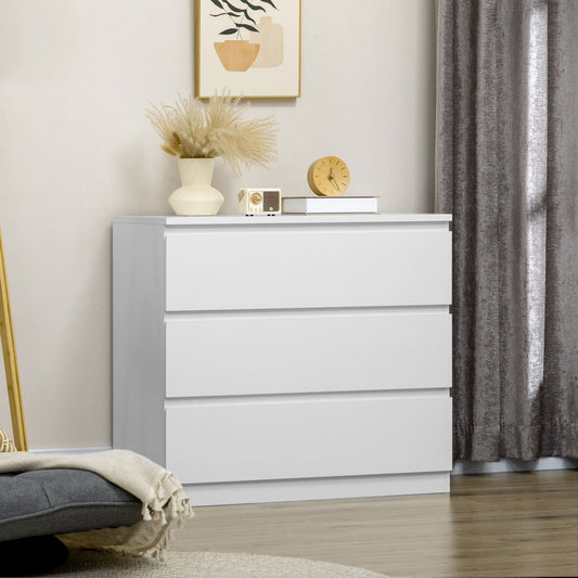 HOMCOM Chest of Three Drawers in White, image 2