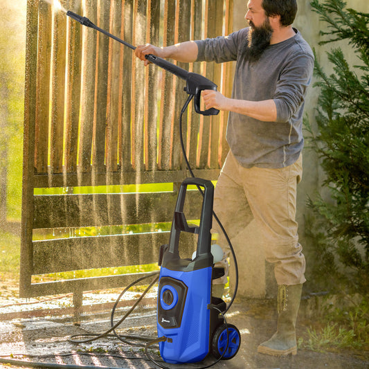 DURHAND High Pressure Washer, 150 Bar Pressure, 510 L/h Flow, 1800W, High-Performance Portable Power Jet Wash Cleaner, Blue