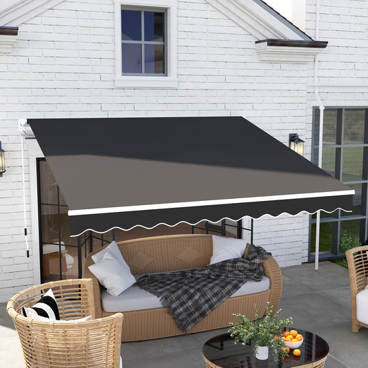Outsunny Garden Patio Manual Awning in Black, image 2