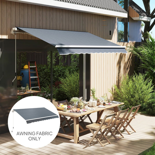 Outsunny Awning Replacement Canopy in Grey, image 2