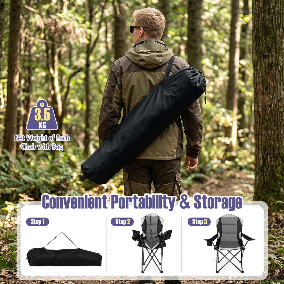 Folding Camping Chairs Black image