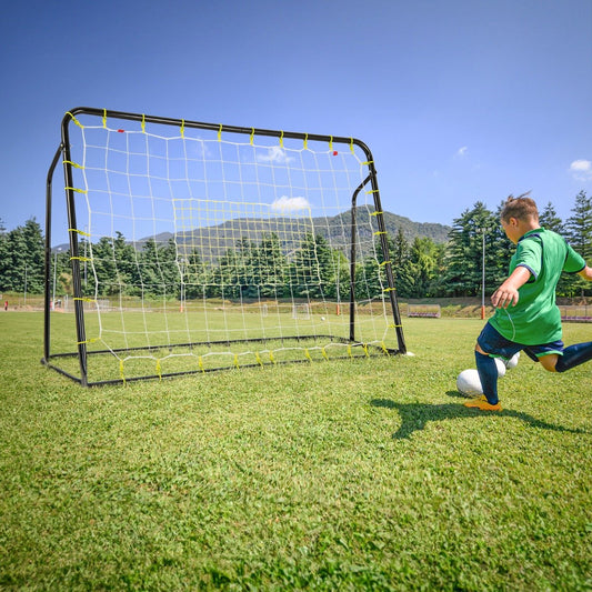 2-in-1 Kids Soccer Rebounder and Soccer Goal for Kids Aged 6+ Years Old-Black
