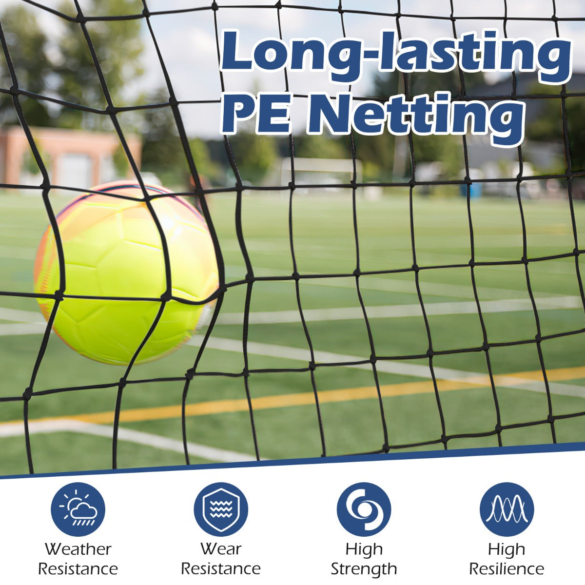 Portable Soccer Rebounder Net with Carry Bag, Sturdy Metal Frame-White