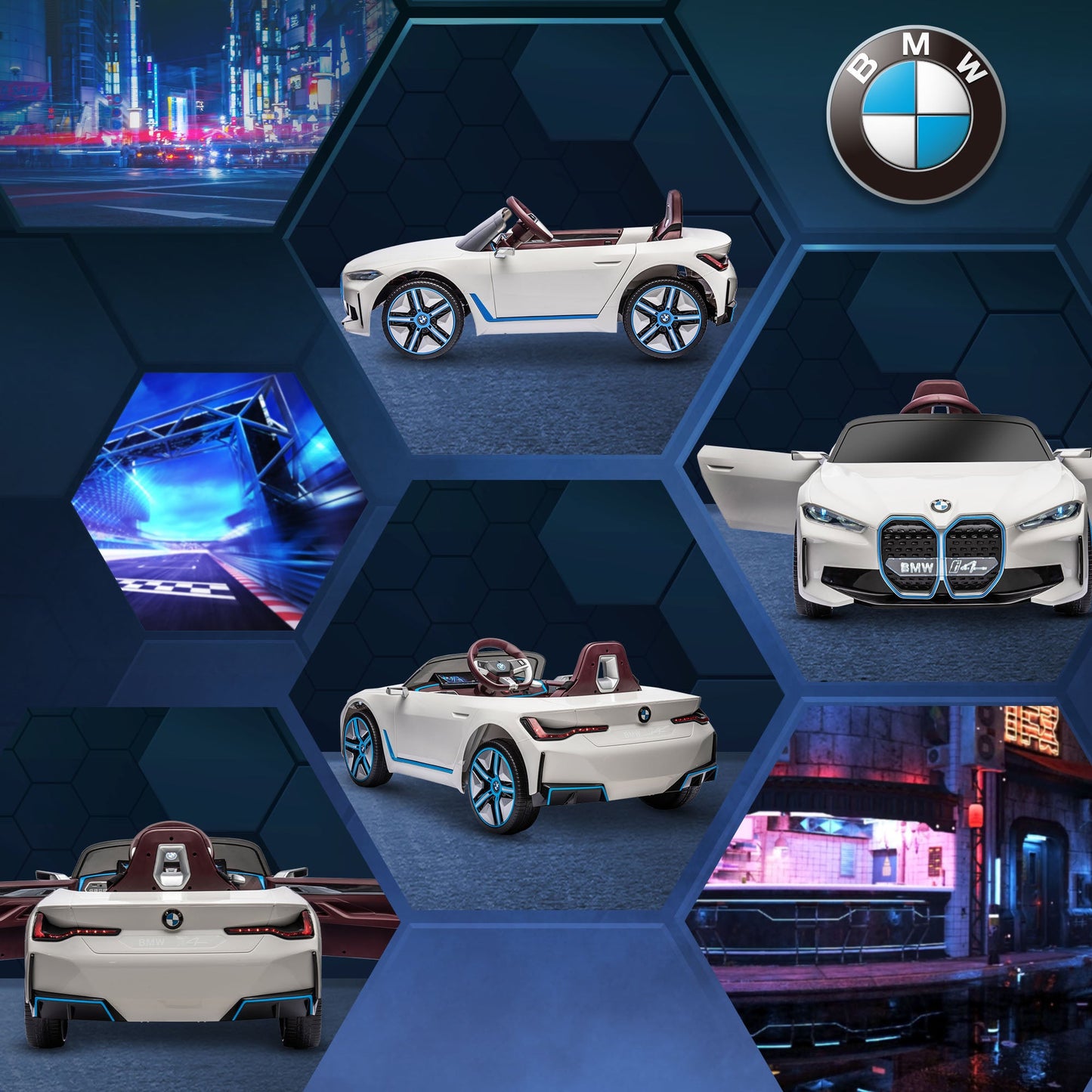 سيارة كهربائية للأطفال مرخصة من HOMCOM BMW i4 بقوة 12 فولت