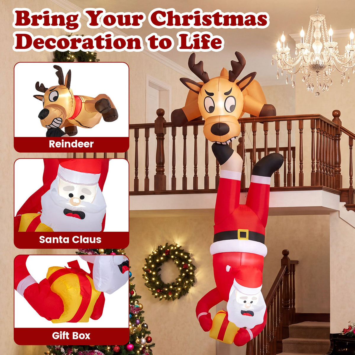 240 CM Inflatable Roof Hanging Christmas Indoor Outdoor Decoration