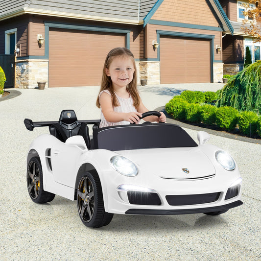 24V Battery Powered Electric Vehicle with Parent Remote Control and LED Lights-White