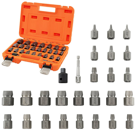 27 Pieces Screw Extractor Set with 3/8 Inches Drive-Orange