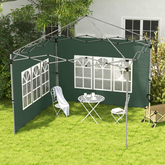 ألواح جانبية من Outsunny Gazebo، استبدال الجوانب بنافذة لشرفة مراقبة منبثقة مقاس 3x3(م) أو 3x4m، عبوتان، أخضر