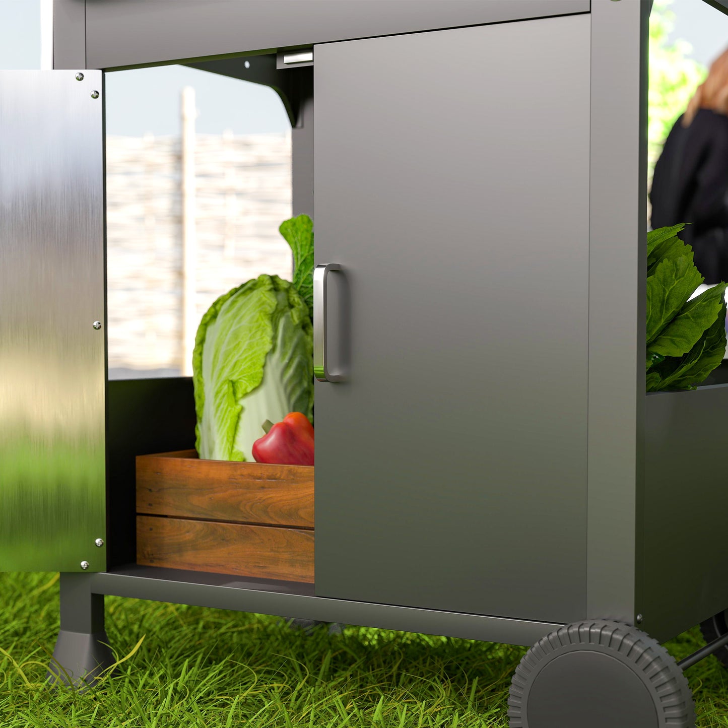 Outsunny 7,5 kW trzypalnikowy grill gazowy BBQ z przezroczystą pokrywą - czarny