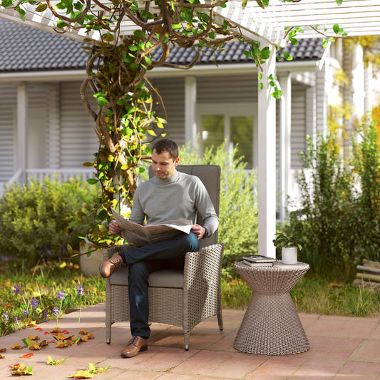 Outsunny 105°-150 Reclining Rattan Chair - Grey