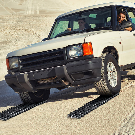 2 Pack Tire Traction Mats Portable TPR Recovery Track Pad with Bag-M