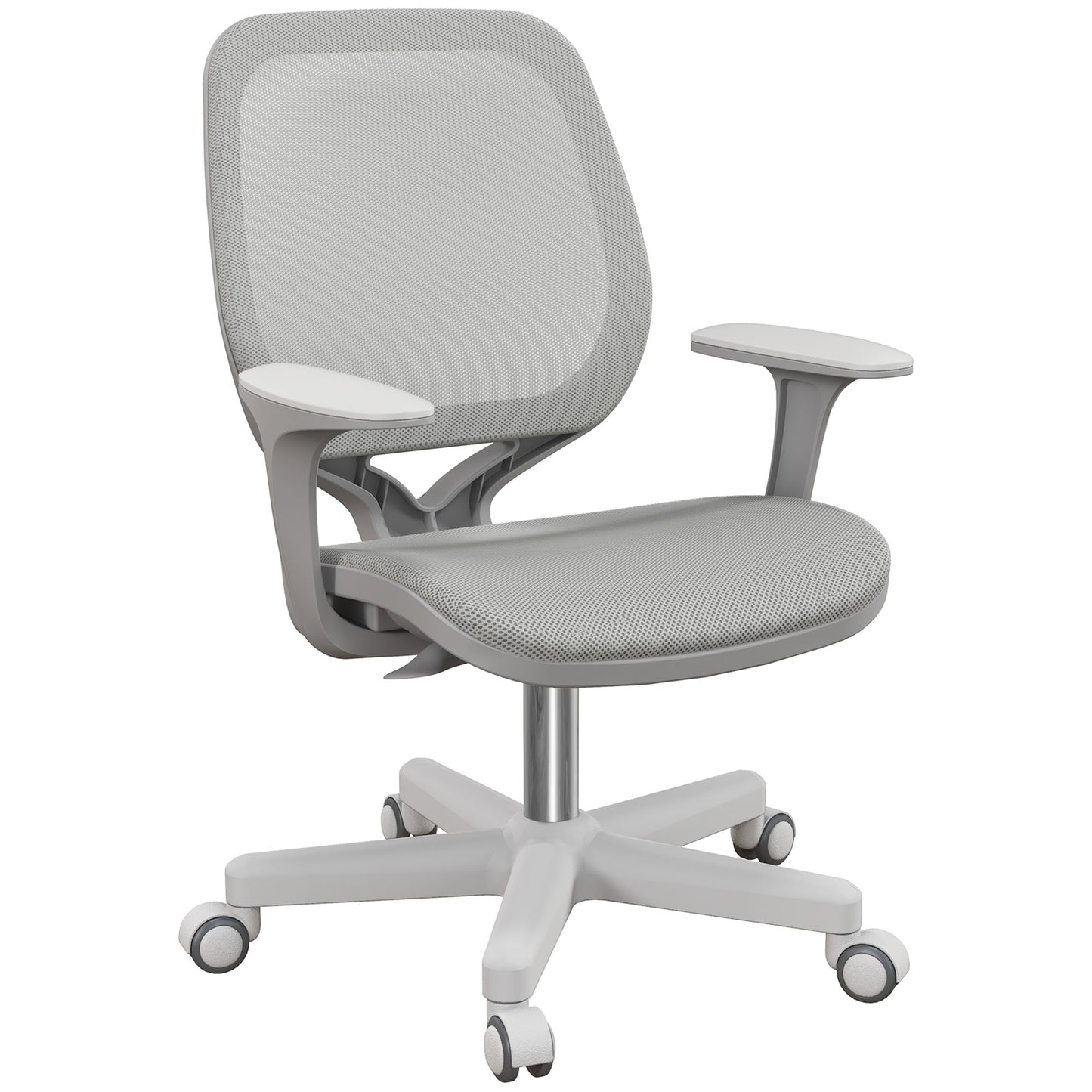 Vinsetto Office Chair, Breathable Mesh Swivel Desk Chair with Adjustable Height and 360 Degree Swivel Security Wheels for Home Office, Study, Grey
