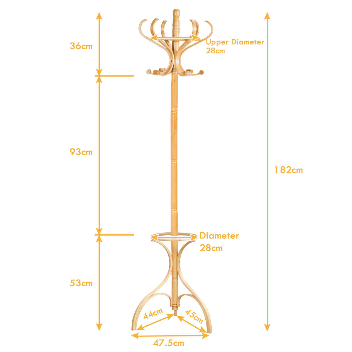 Wooden Coat and Hat Stand-Oak