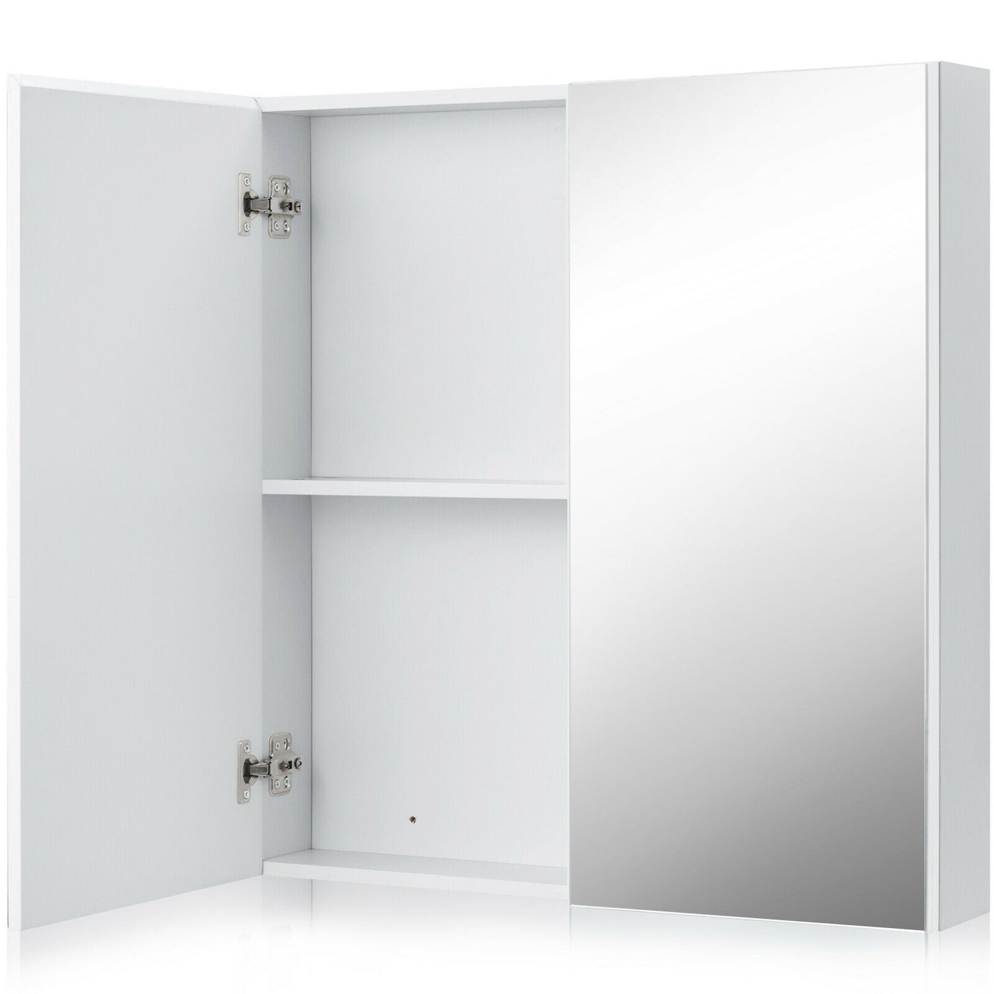 Bathroom Storage Cabinet with Double Mirror Doors