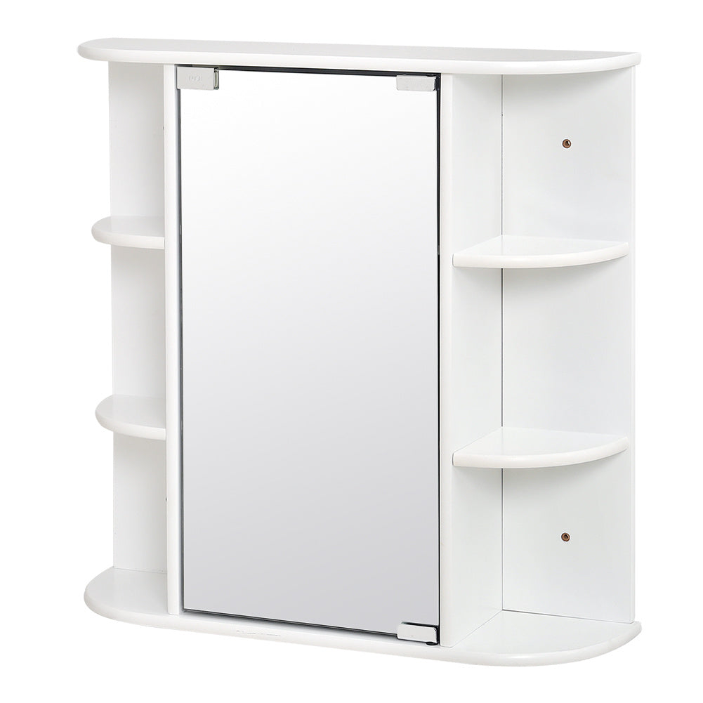 Bathroom Mirror Cabinets Wall Mounted One Door Storage Shelves Furniture White