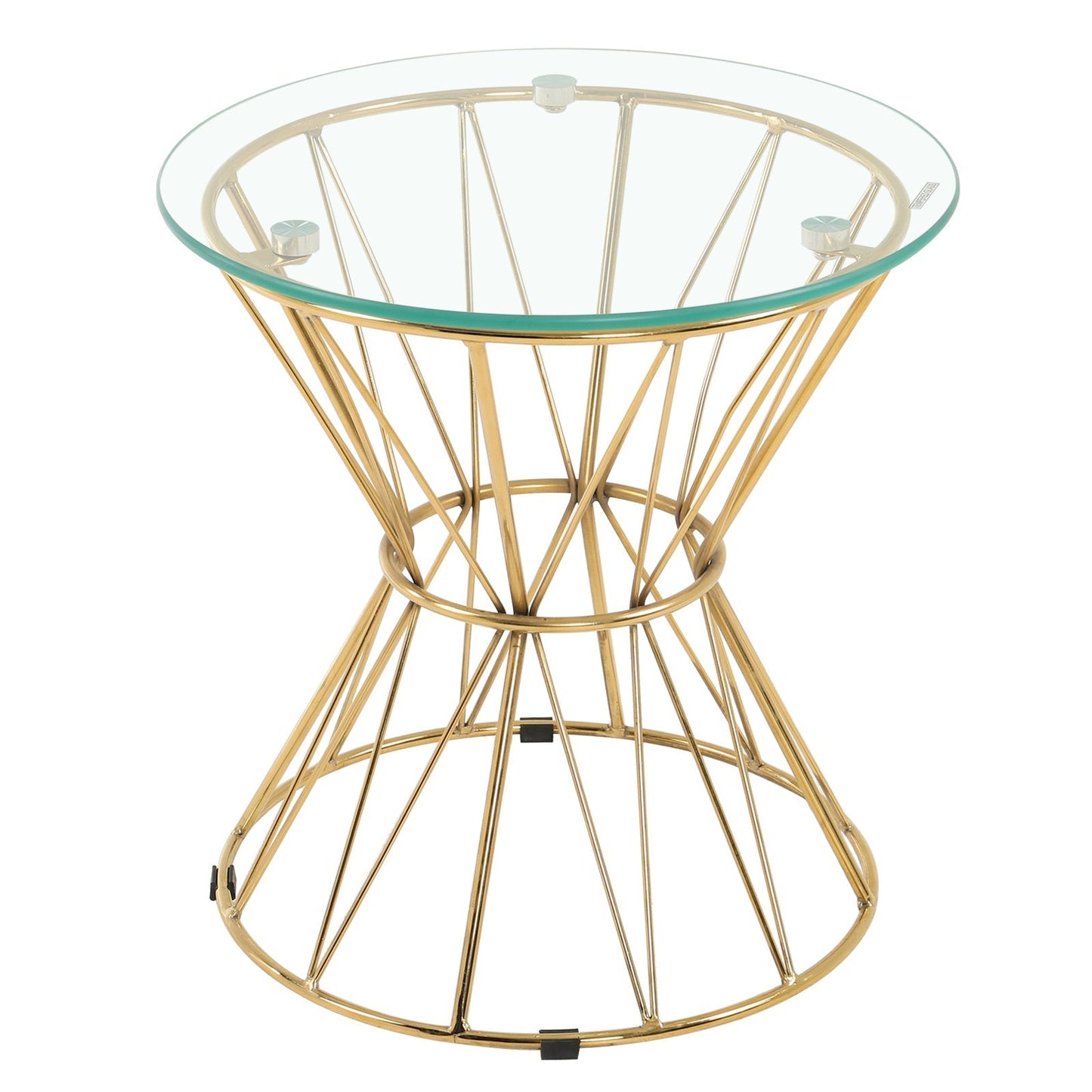 Round End Table Coffee Table Gold/Silver Based Side Table