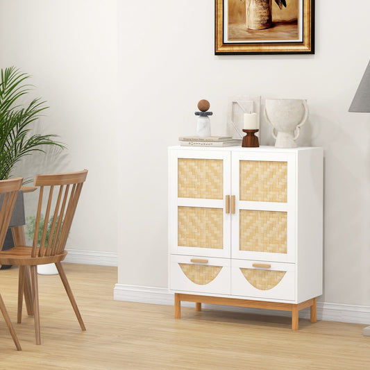 2-Door Sideboard Buffet Cabinet Accent Floor Storage Cabinet-White