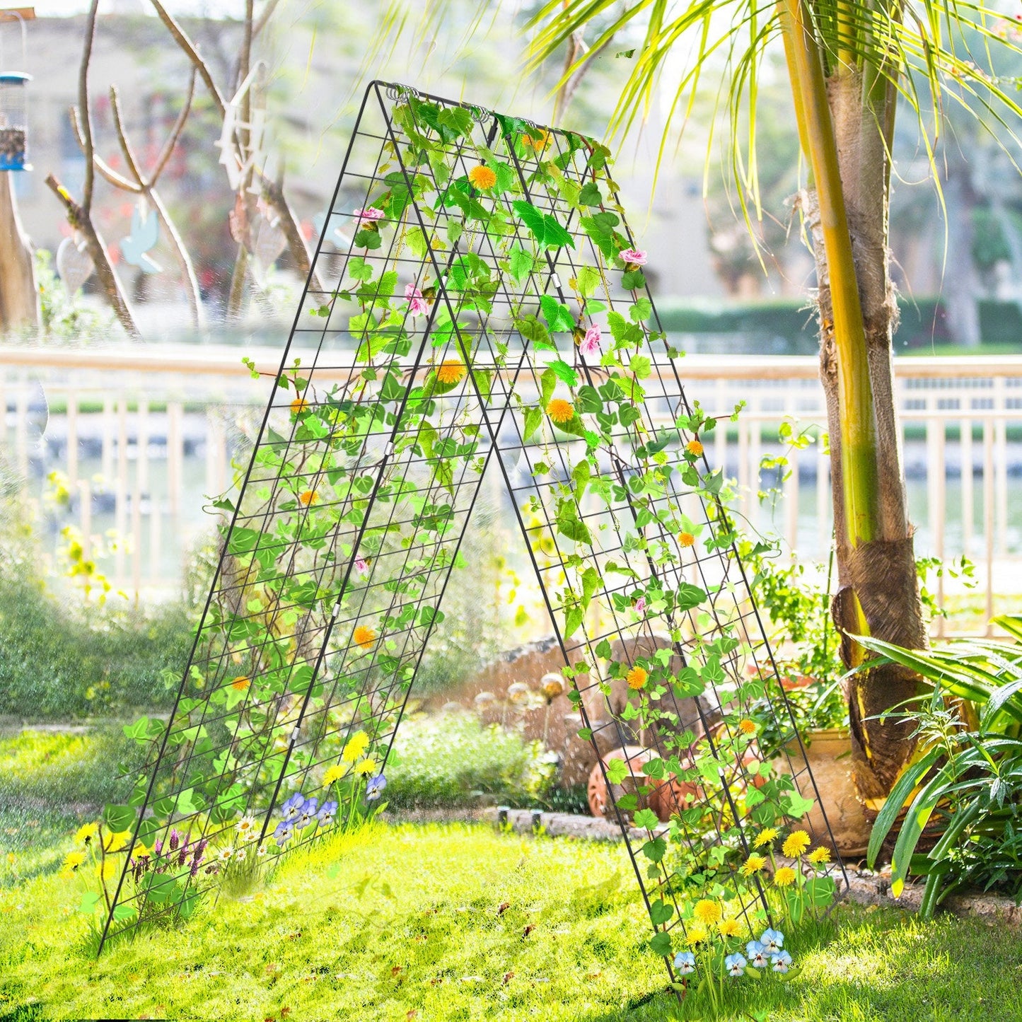 2-Pack Garden Cucumber Trellis with Accessories-Green