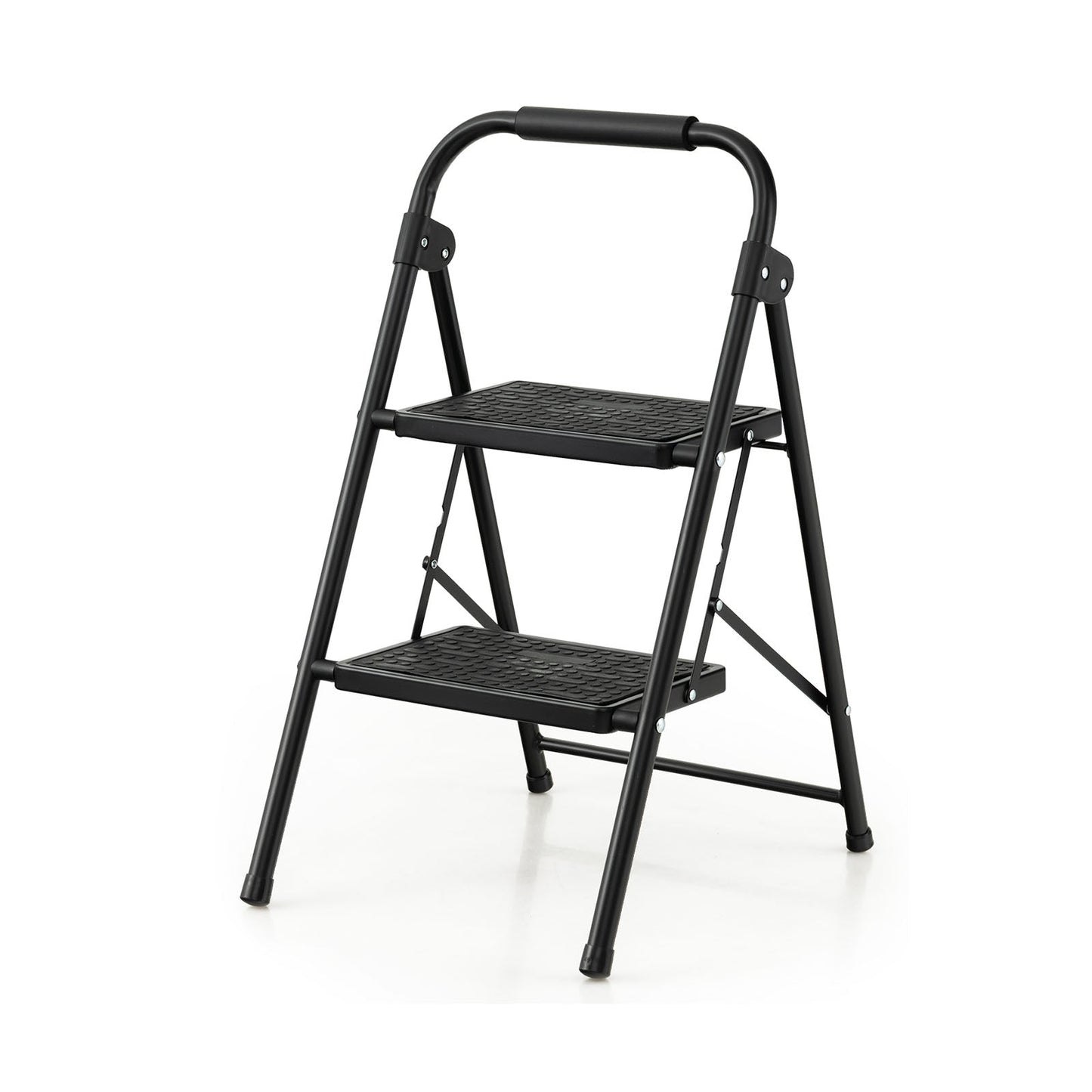 Folding Step Stool with Padded Handgrip and Wide Anti-Slip Pedal for Kitchen/Household/Garden