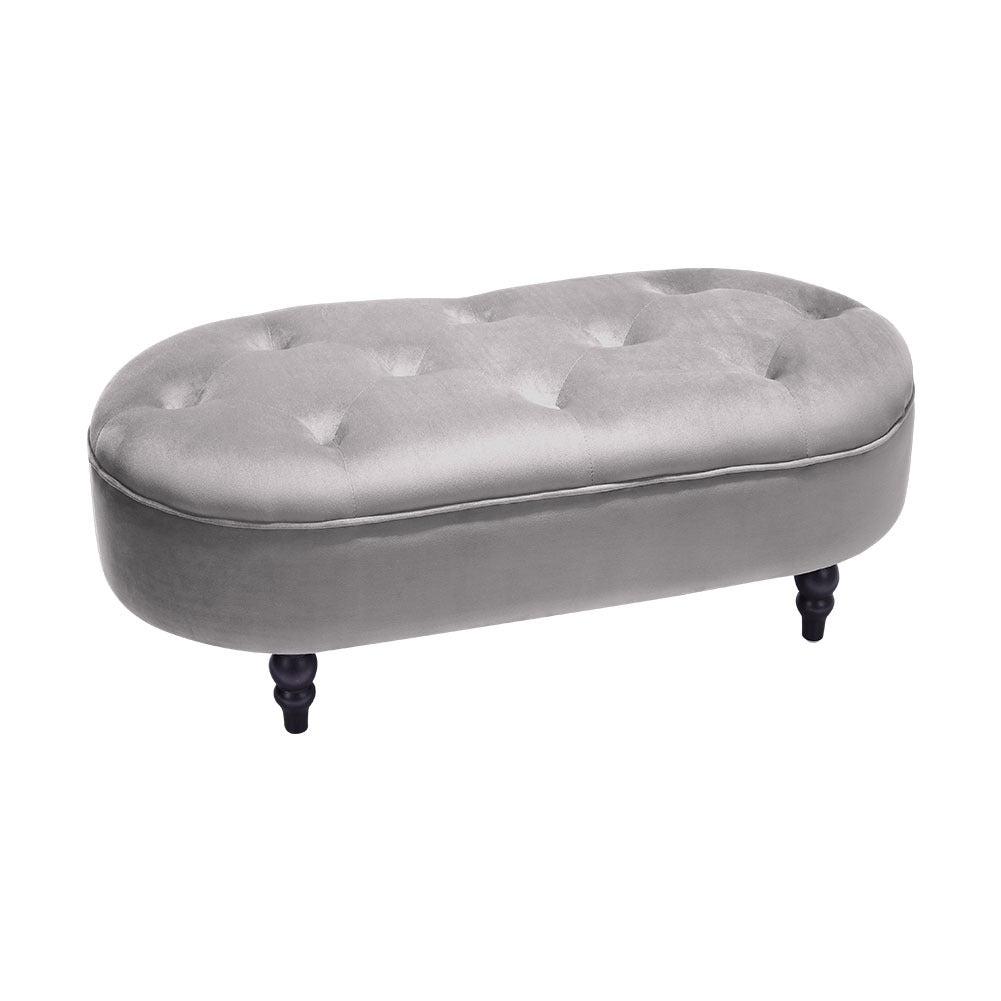 Tufted Oval Cocktail Ottoman Footstool