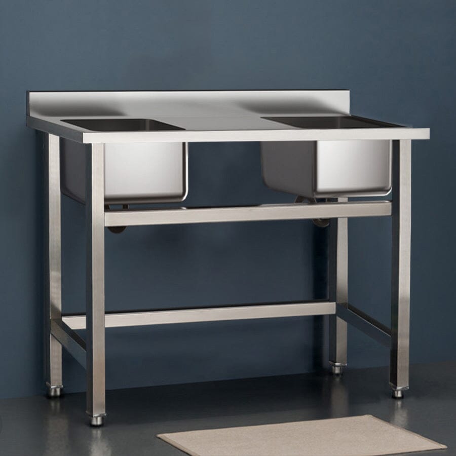 4ft Stainless Steel Kitchen Commercial 3-compartment Sink with Drainboard