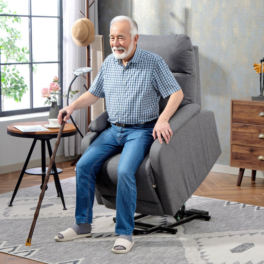 HOMCOM Electric Rise/Recline Armchair, with Reading Light - Grey