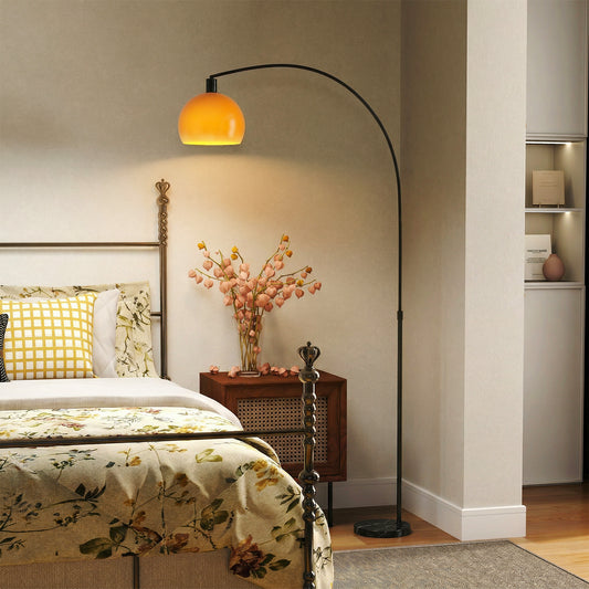 HOMCOM Floor Lamp for Living Room, Modern Standing Lamp with Shade & Foot Switch for Bedroom, Office, Black