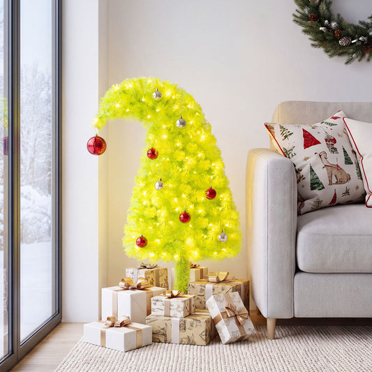 3 FT Pre-Lit Whimsical Christmas Tree With Bendable Crooked Top