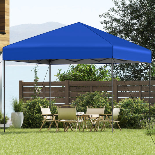 300 x 295 cm Pop up Canopy Tent with Portable Carrying Bag and Wind Ropes-Blue