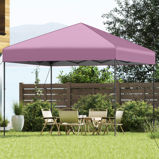 300 x 295 cm Pop up Canopy Tent with Portable Carrying Bag and Wind Ropes-Pink