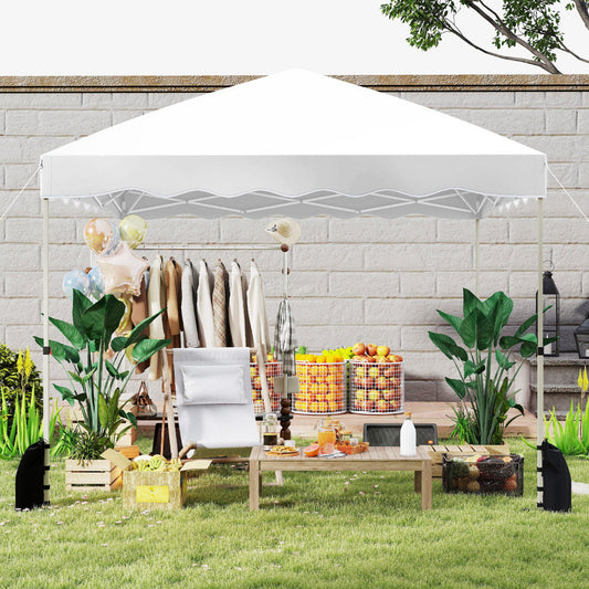 300 x 300 cm Pop up Canopy Tent with Wheeled Bag-White