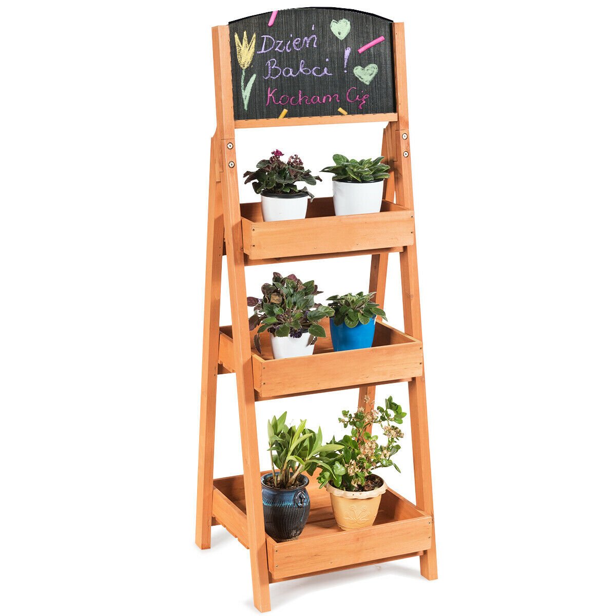 3-Tier Ladder Rack with Blackboard