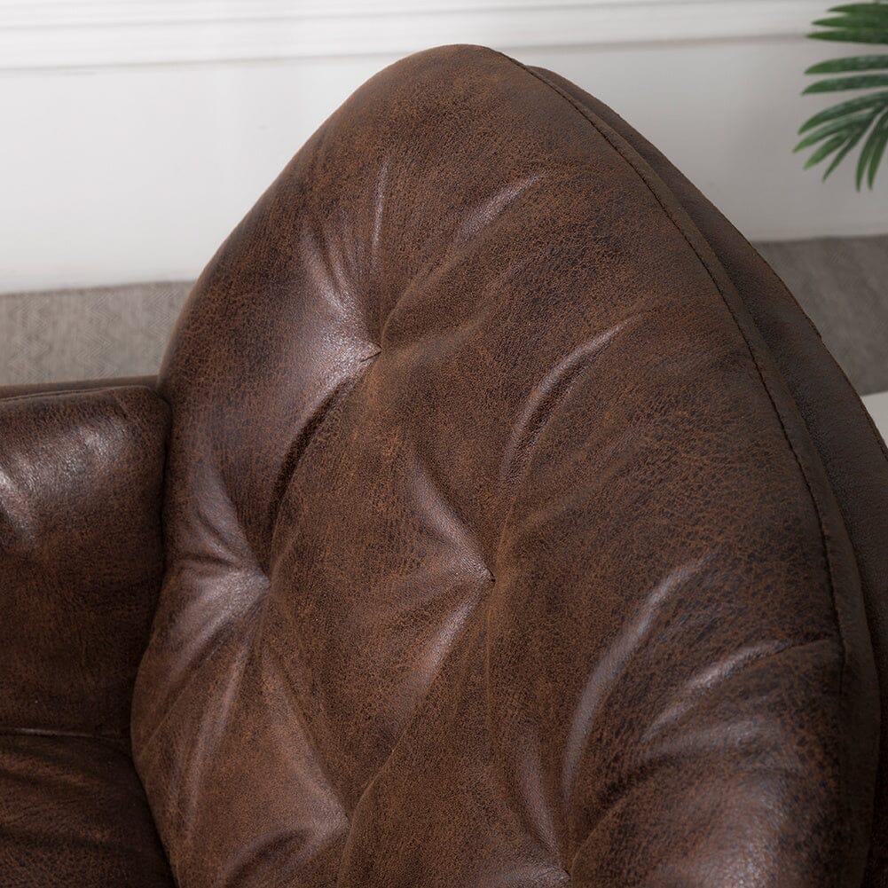 75cm Wide Faux Leather Armchair Double Layer Padded Occasional Chair
