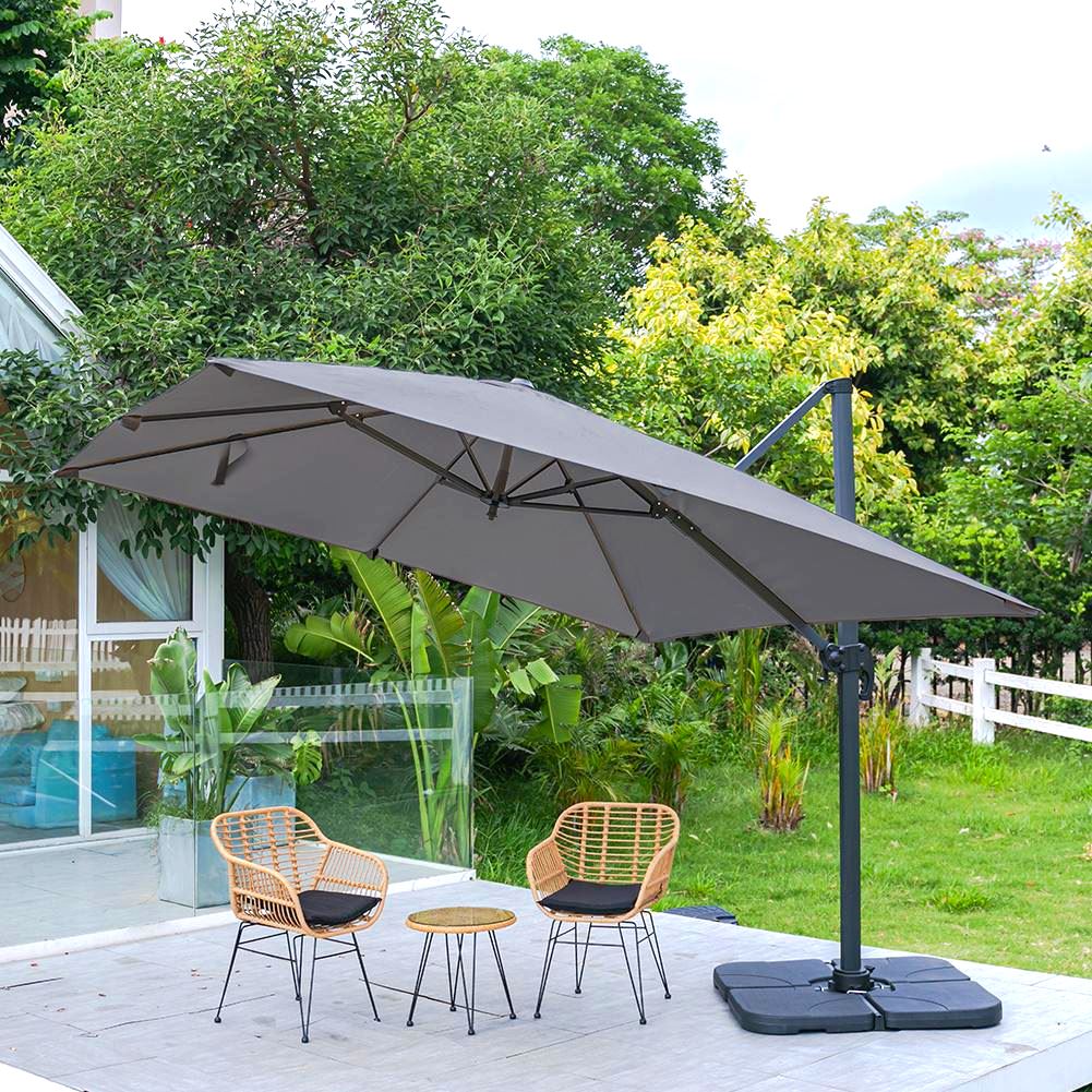 300cm Szeroki Parasol Ogrodowy Zewnętrzny Wiszący Parasol Odporny na UV i Wodoodporny na Patio