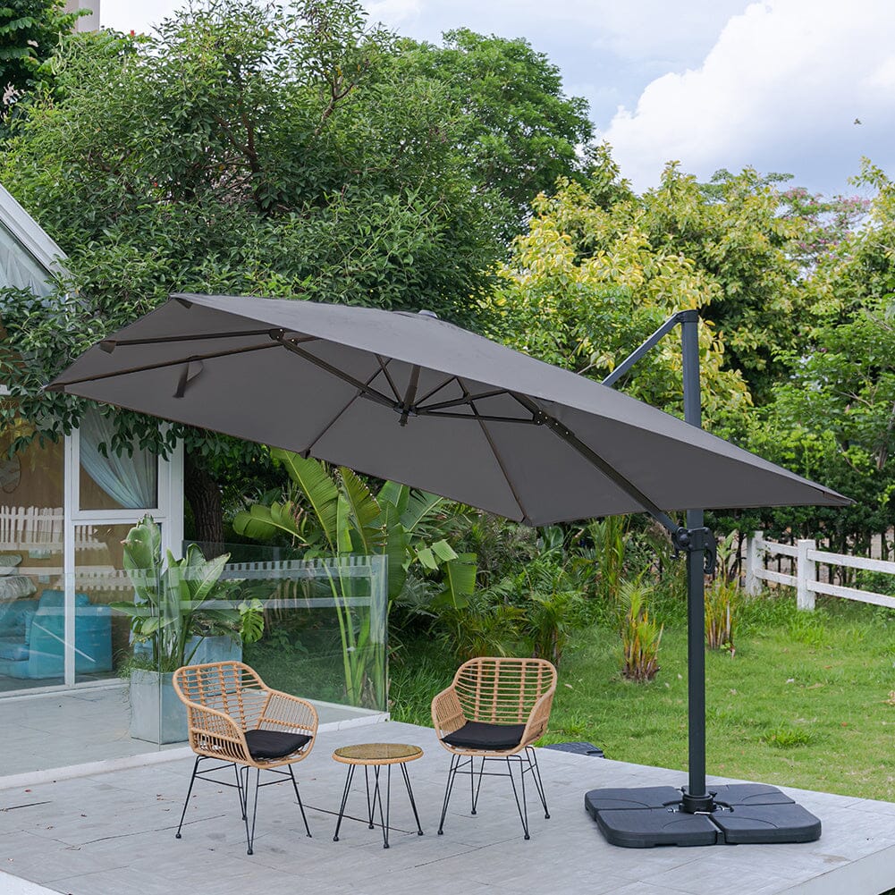 Jasnoszary 3 x 3 m kwadratowy parasol wspornikowy do ogrodu i na patio