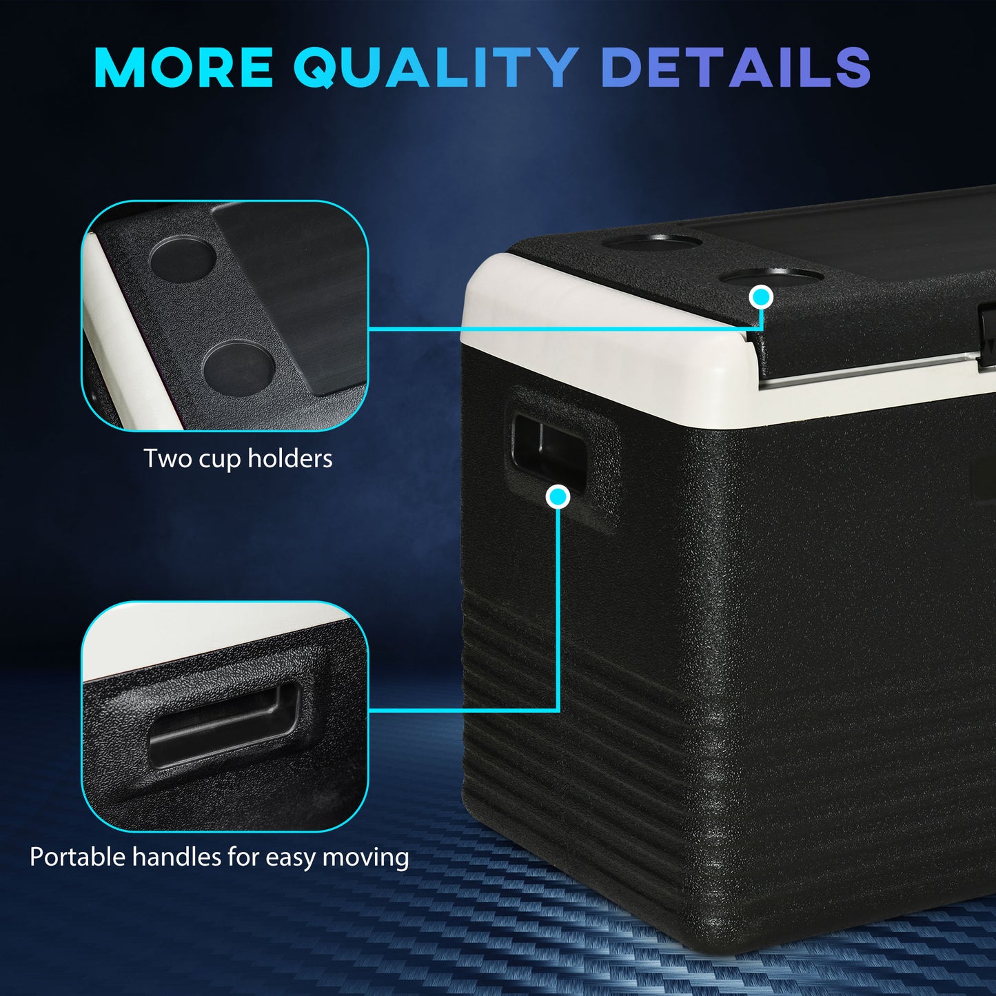 Outsunny 40L Car Refrigerator, Portable Compressor Car Fridge Freezer, Electric Cooler Box with 12/24V DC and 110-240V AC for Camping, Driving, Picnic, Down to -20℃