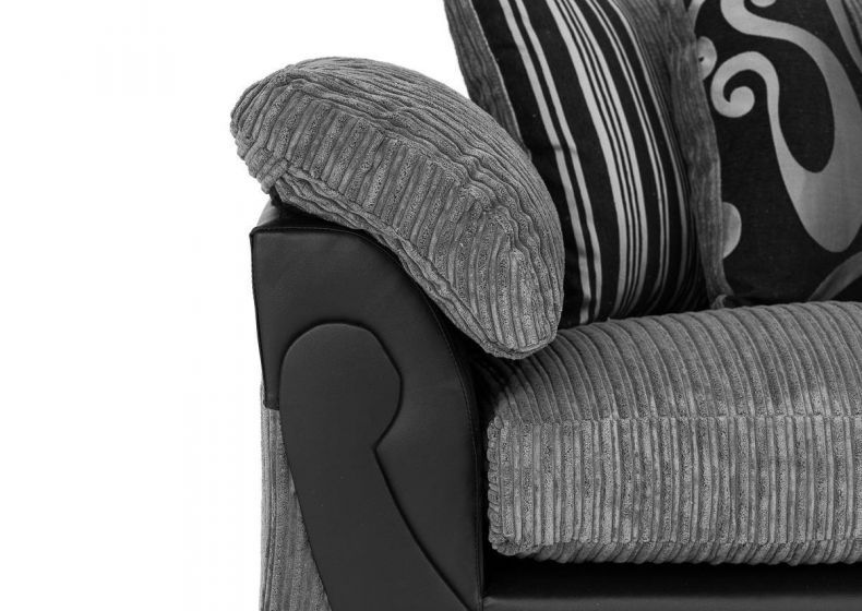 Sofa 3-osobowa z iluzjonistycznego sznurka, szenilu i sztucznej skóry