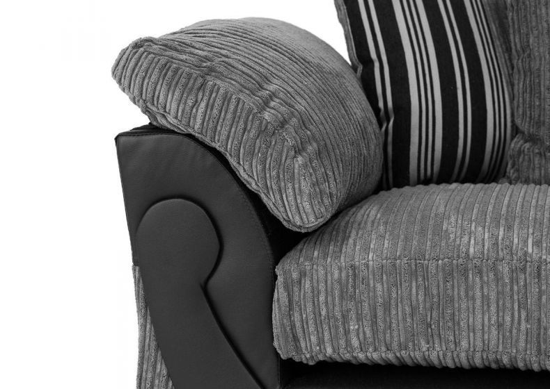 Sofa dwuosobowa z iluzjonistycznego sznurka, szenili i sztucznej skóry
