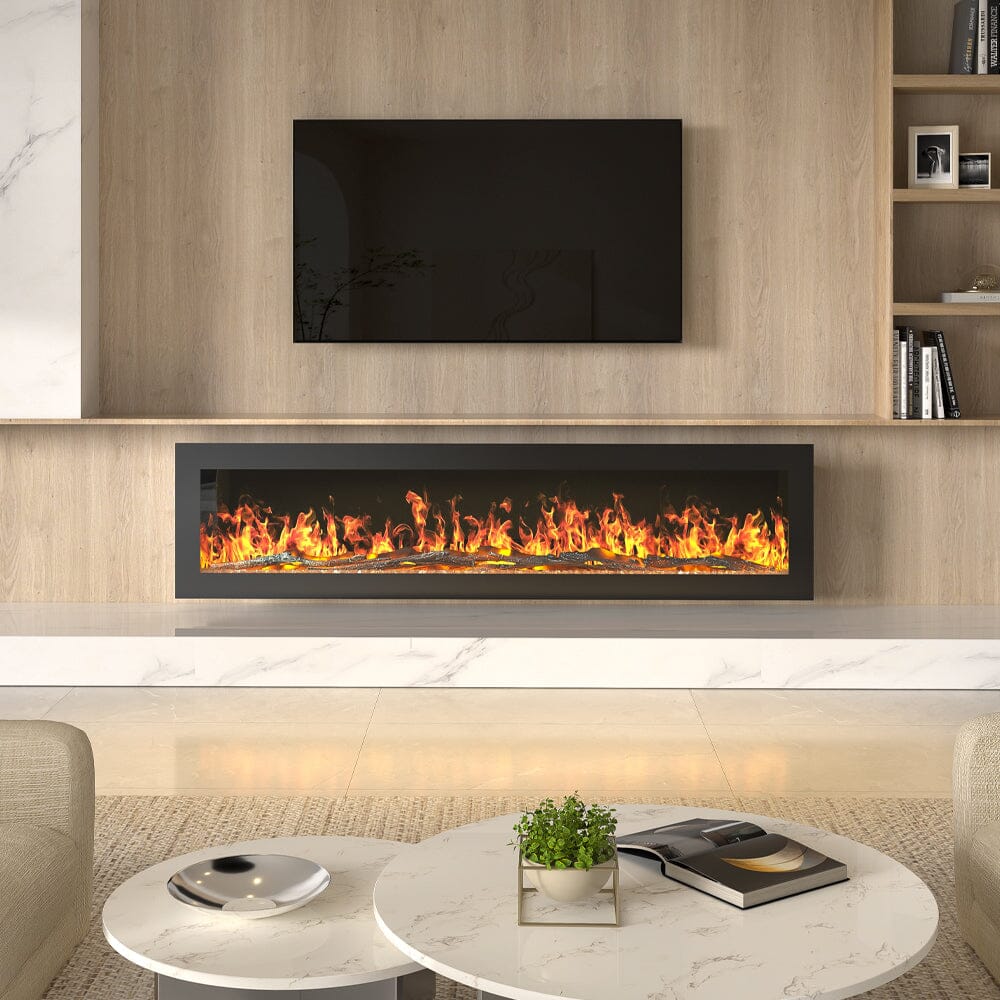 40/50/60/70/80 Inch Electric Fireplace 9 Colour LED Flame Effect Heater With Remote Control