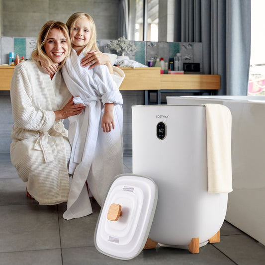 35L Large Towel Warmer Bucket with PTC Heater and Fragrant Disc Holder-White