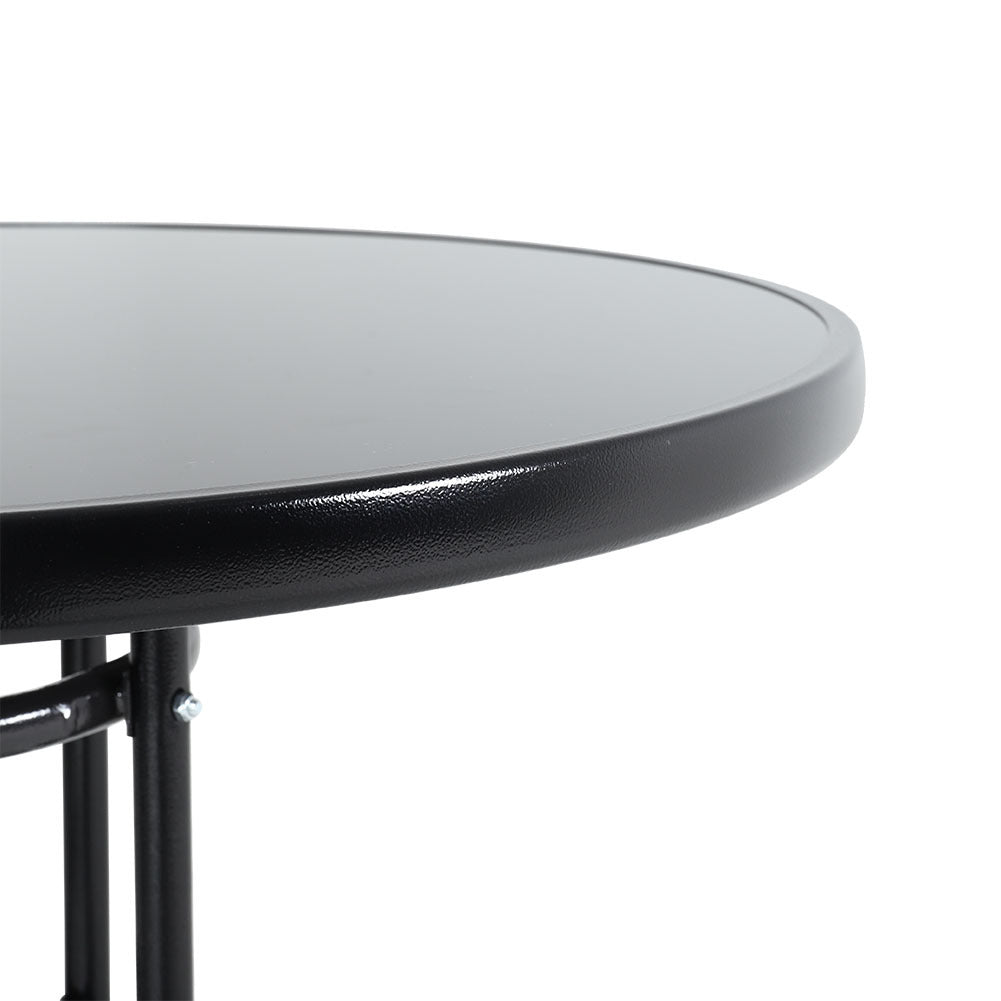 Patio Garden Dining Table with Umbrella Hole Glass Garden Table