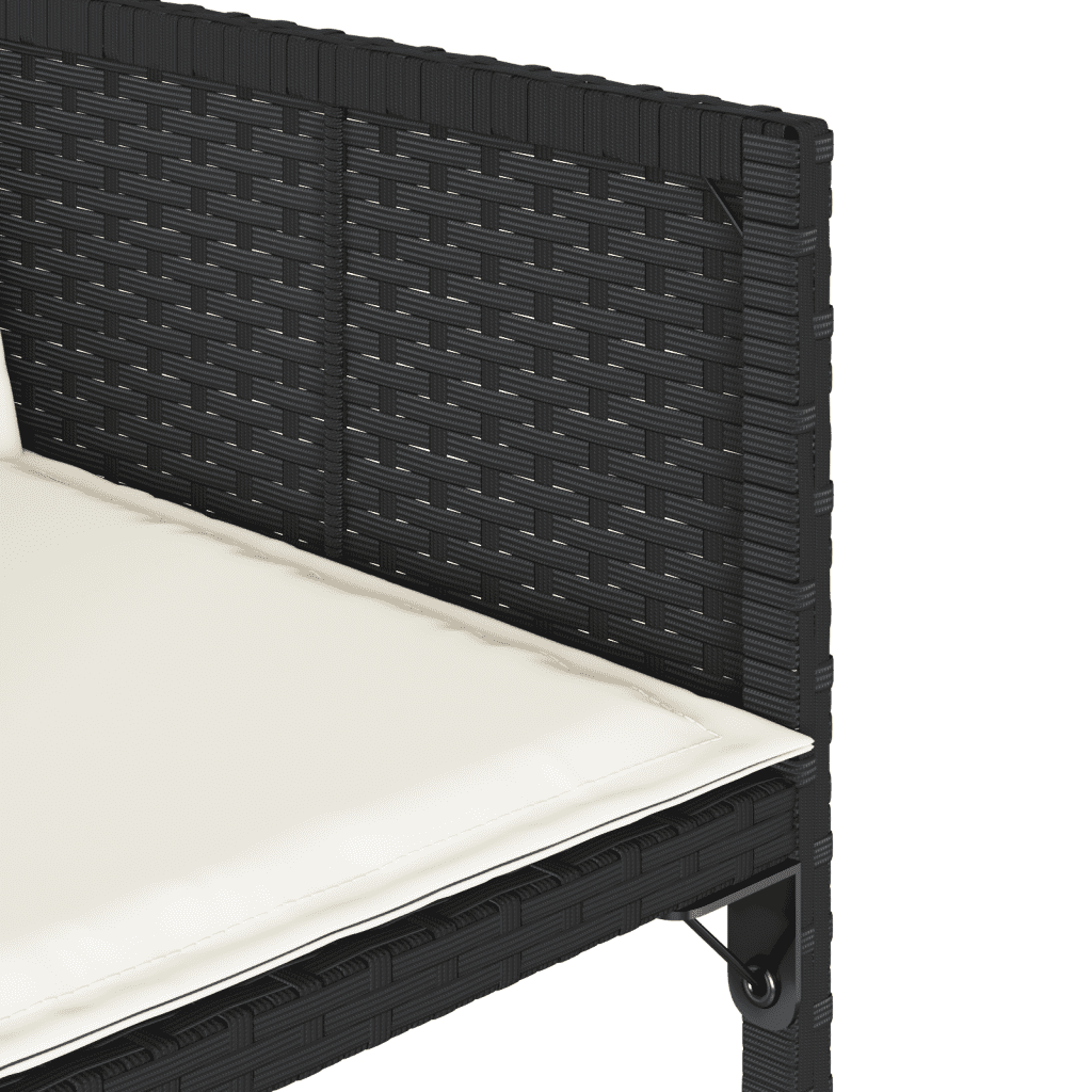 vidaXL 9 Piece Garden Dining Set with Cushions Black Poly Rattan 6